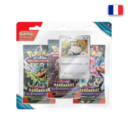 TRIPACK 3 BOOSTERS MASCARADE CRÉPUSCULAIRE EV06 + CARTE PROMO RONFLEX — POKÉMON (FR)