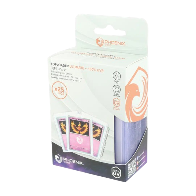 25 TOPLOADERS ULTIMATE 35PT ANTI-UV 100% POUR CARTES — PHOENIX SHIELD