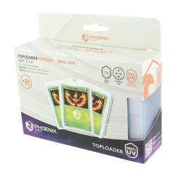 50 TOPLOADERS CRYSTAL 35PT ANTI-UV 100% POUR CARTES — PHOENIX SHIELD