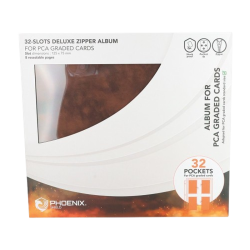 CLASSEUR CARTES GRADÉES PCA ZIP DELUXE 32 EMPLACEMENTS MARRON — PHOENIX SHIELD