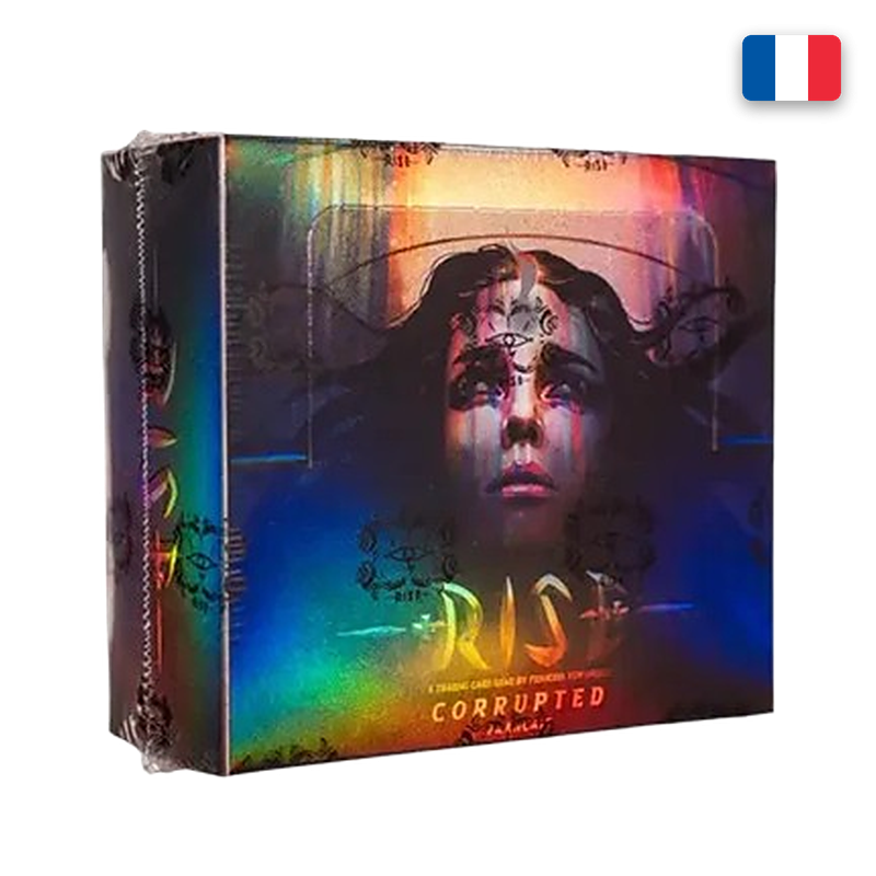 Display de 24 boosters Rise TCG Corrupted en français, boîte holographique