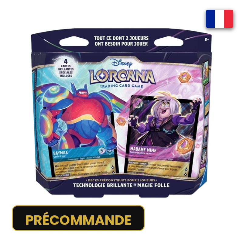Coffret 2 joueurs Disney Lorcana Chapitre 14 Hyperia City (FR) : Technologie brillante et Magie folle, Baymax et Madame Mime