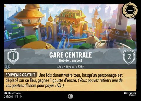 Gare centrale – Hub de transport, carte Lieu Lorcana Hyperia City